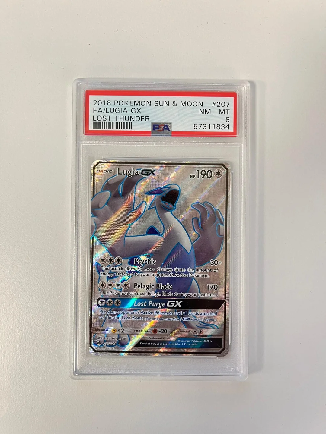 Lugia GX Lost Thunder ENG PSA 8