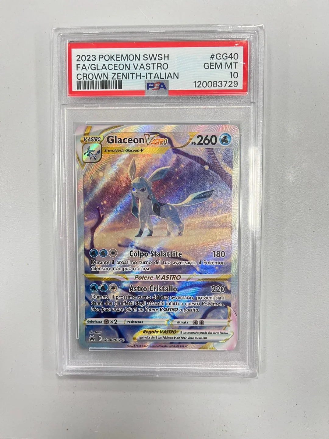 Glaceon Vastro Zenit Regale ITA PSA 10