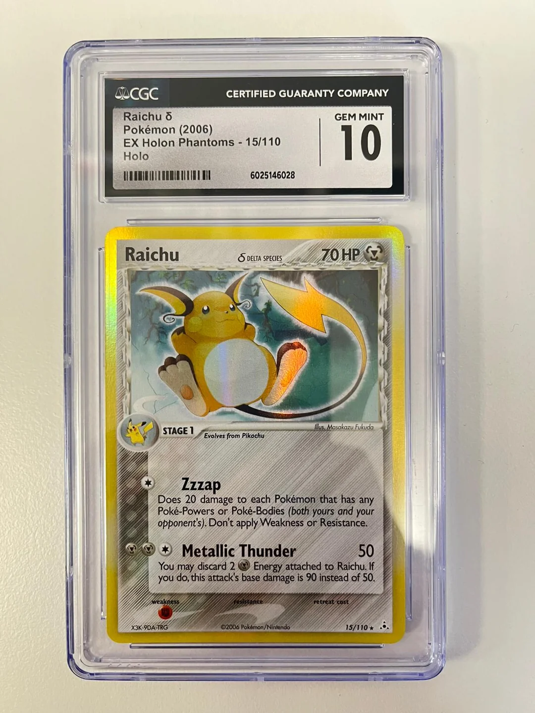 Raichu Delta Species Holon Phantom ENG CGC 10