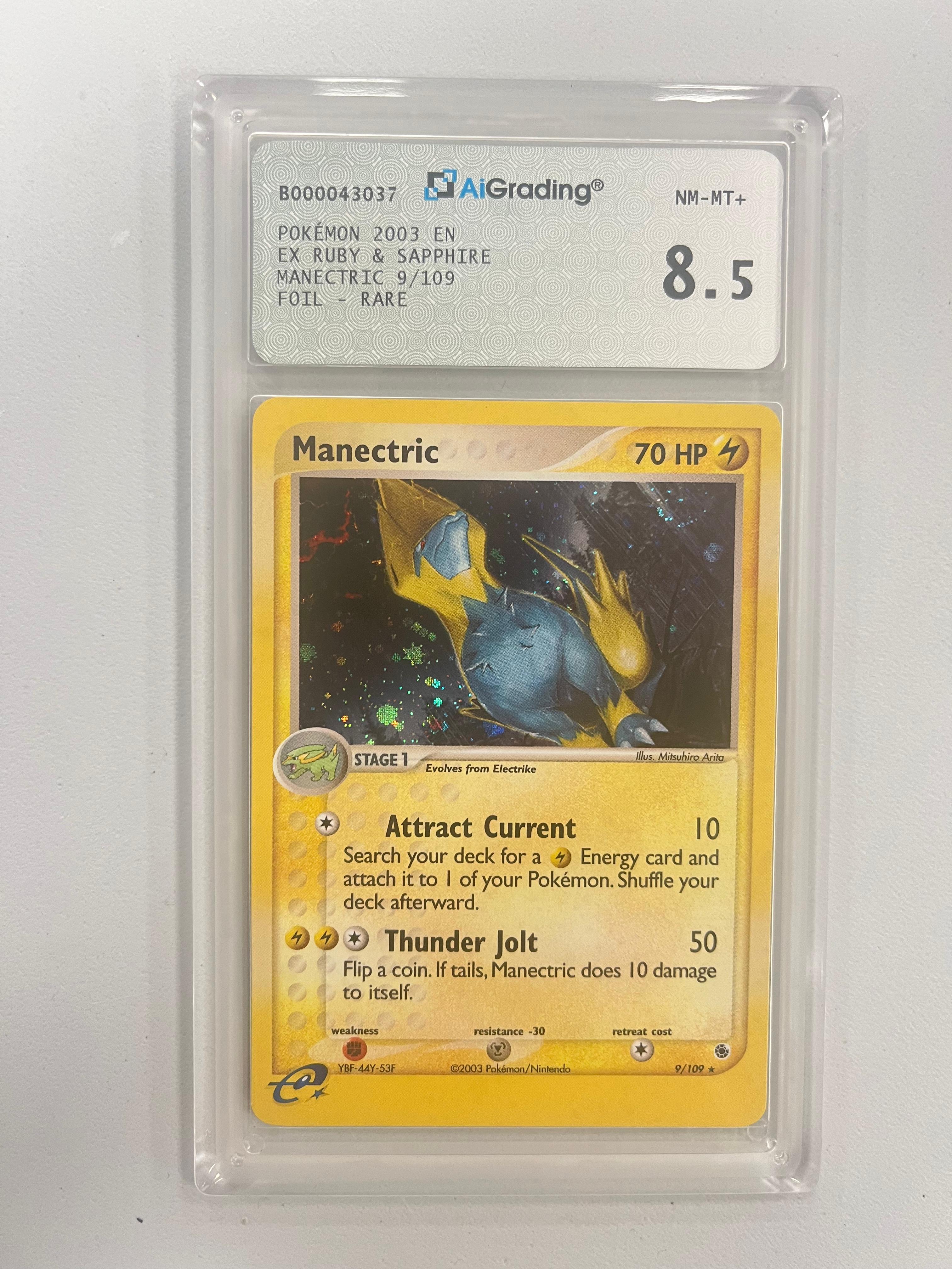 Manectric EX Rubino & Zaffiro (ENG) AI Grading 8.5